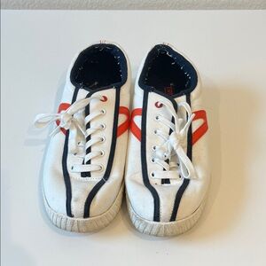 Tretorn White and Red Athletic Shoes